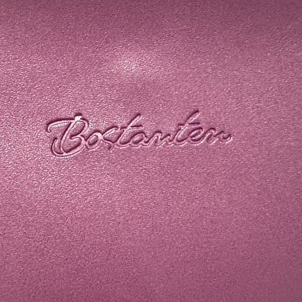 Bostanten purple plum leather 11” drop 15x14x5” Purse extra strap makeup bag - Picture 6 of 12
